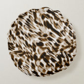 茶色の曲がり穴を動かし、黒と白 ラウンドクッション (裏面)