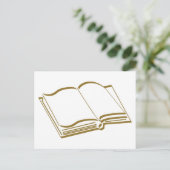 茶色の書道線空白の書 ポストカード (スタンド正面)