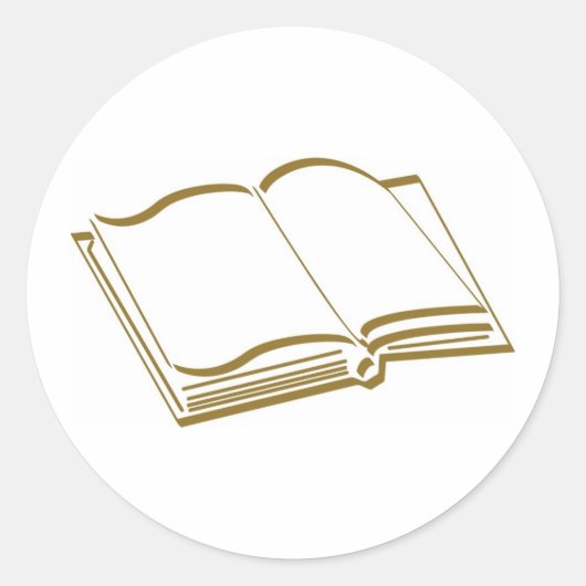 茶色の書道線空白の書 ラウンドシール (正面)