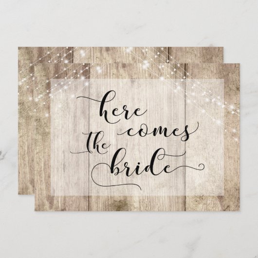 茶色の木が花嫁来の犬のサインを照らす 招待状 (正面/裏面)