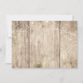 茶色の木が花嫁来の犬のサインを照らす 招待状 (裏面)