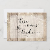 茶色の木が花嫁来の犬のサインを照らす 招待状 (正面)