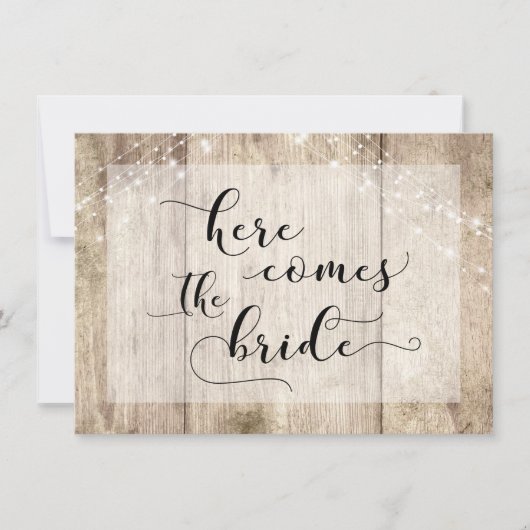 茶色の木が花嫁来の犬のサインを照らす 招待状 (正面)