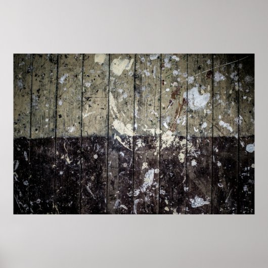 茶色の木に白いプリント ポスター (正面)