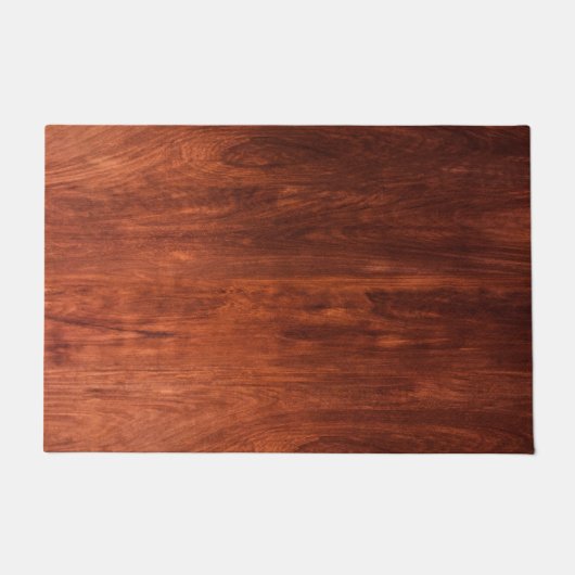 茶色の木のアブストラクトデザイン ドアマット (正面)