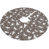 茶色の木のスカートの馬のパターン ブラッシュドポリエステルツリースカート (アングル)