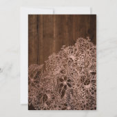 茶色の木のチッ素朴クバラ金ゴールドフローラスイート16 招待状 (裏面)