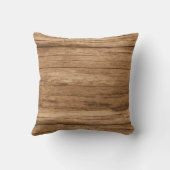 茶色の木のテクスチャフォト クッション (裏面)