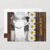 茶色の木のデイジーチェーン写真の保存日付 案内ポストカード (正面/裏面)