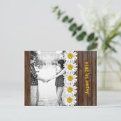 茶色の木のデイジーチェーン写真の保存日付 案内ポストカード (スタンド正面)