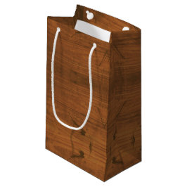茶色の木のパ素朴ターン スモールペーパーバッグ