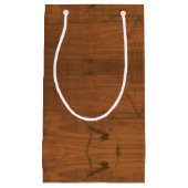 茶色の木のパ素朴ターン スモールペーパーバッグ (正面)