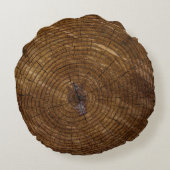 茶色の木の幹 ラウンドクッション (裏面)
