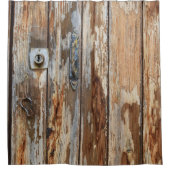 茶色の木の板の写真を閉じる シャワーカーテン (正面)