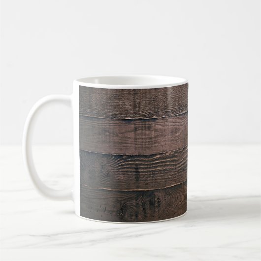 茶色の木の板 コーヒーマグカップ (左)