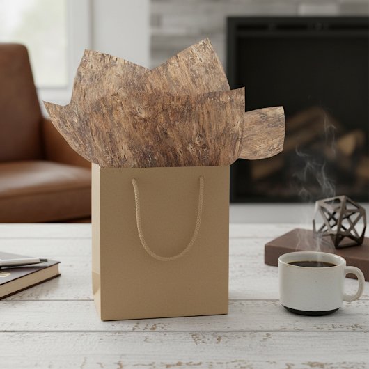 茶色の木の樹皮の自然なテクスチャ柄 薄葉紙