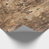 茶色の木の樹皮自然テクスチャの外観パターン ラッピングペーパー (角)