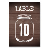 茶色の木の素朴結婚なテーブル番号カード テーブルナンバー (裏面)