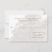 茶色の木の結婚式のモノグラム返信カード 出欠カード (正面)