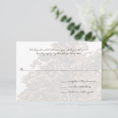 茶色の木の結婚式のモノグラム返信カード 出欠カード (スタンド正面)