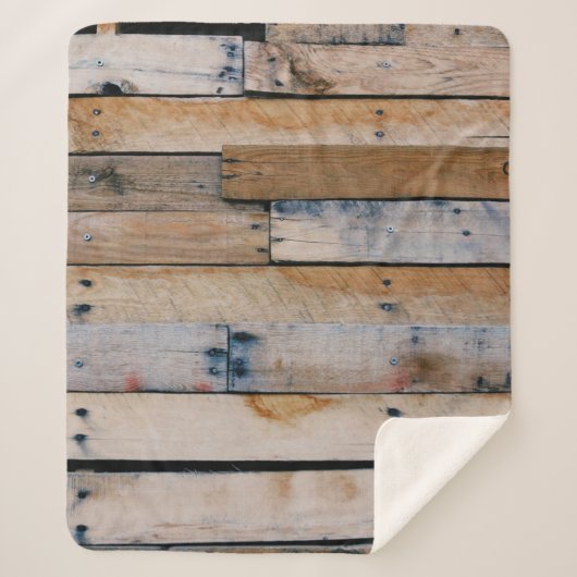 茶色の木壁 シェルパブランケット (正面)