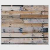 茶色の木壁 ラッピングペーパー (フラット)