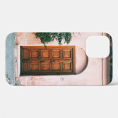 茶色の木戸の横の緑の植物 Case-Mate iPhoneケース (裏面 (横))