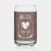 茶色の木材の田舎結婚のヴィンテージスタイル ガラス缶 (正面)