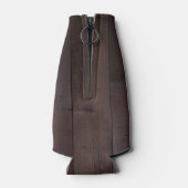 茶色の木材応援とビール任意の年齢誕生日 ボトルクーラー (裏面)