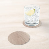 茶色の木板ルック空白のテンプレート ラウンドペーパーコースター (インサイチュ)