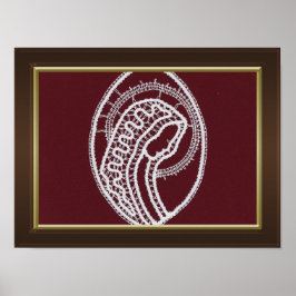 茶色の木枠と金ゴールド縁どカスタム写真の位置 ポスター