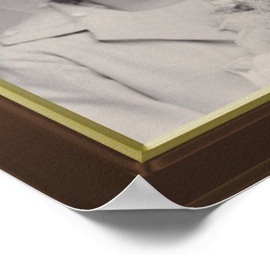 茶色の木枠と金ゴールド縁どカスタム写真 ポスター (角)