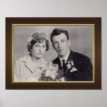 茶色の木枠と金ゴールド縁どカスタム写真