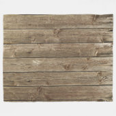 茶色の木柄ハンサム素朴 フリースブランケット (正面(横))