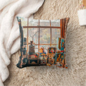 茶色の木棚の詰め合わせプラシ玩具 クッション (ブランケット)