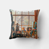 茶色の木棚の詰め合わせプラシ玩具 クッション (裏面)