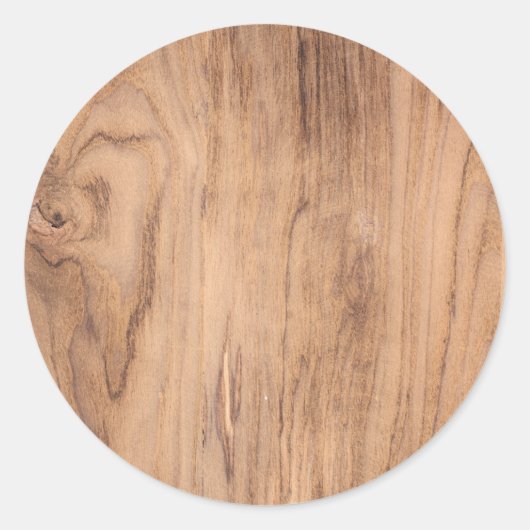 茶色の木模様 ラウンドシール (正面)