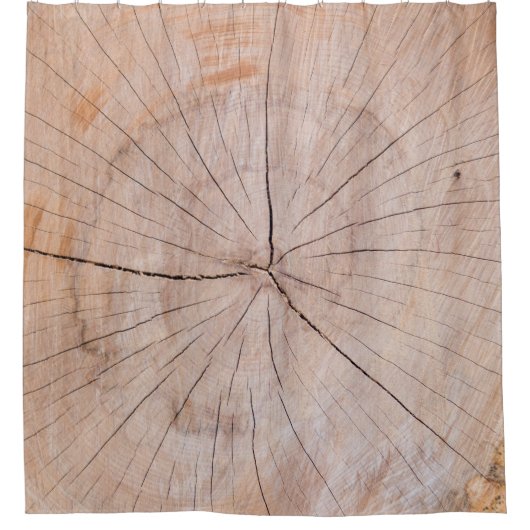 茶色の木版 シャワーカーテン (正面)