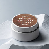 茶色の木目あなたのイメージ文字のロゴはこちら ラウンドシール