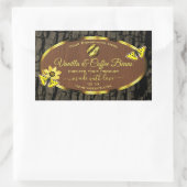 茶色の木目の木の樹皮の製品ラベル追加ロゴ 長方形シール (バッグ)