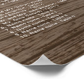 茶色の木目素朴シーティンググラフポスター ポスター (角)