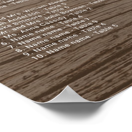 茶色の木目素朴シーティンググラフポスター ポスター (角)