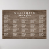 茶色の木目素朴シーティンググラフポスター ポスター (正面)