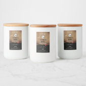 茶色の木目製品の包装ラベルロゴ フードラベル (ボトル)