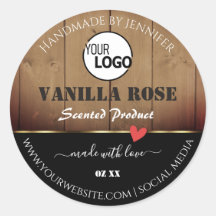 茶色の木目製品の包装ラベルロゴ