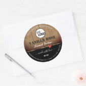 茶色の木目製品の包装ラベルロゴ ラウンドシール (封筒)