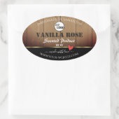 茶色の木目製品の包装ラベルロゴ 楕円形シール (バッグ)