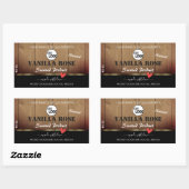 茶色の木目製品の包装ラベルロゴ 長方形シール (シート)