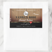 茶色の木目製品の包装ラベルロゴ 長方形シール (バッグ)