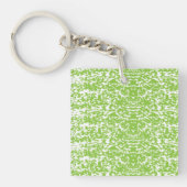 茶色の木製のテーブルはオリーブのガラスボトルを保持している キーホルダー (正面)